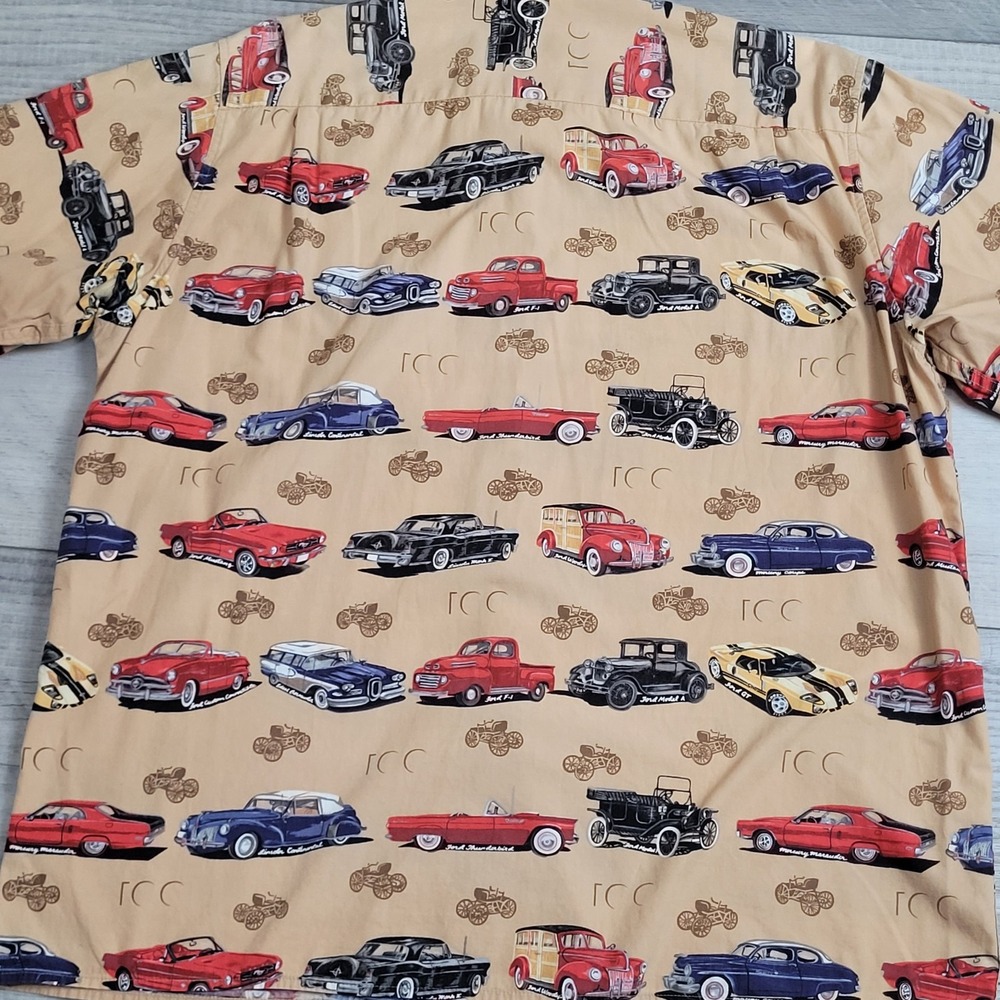 🚗Reyn Spooner Classic Cars Shirt Mens Large Vintage Auto Print Made in Hawaii - Picture 8 of 14